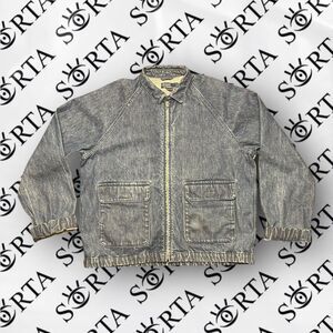 VTG 90s Polo Ralph Lauren Denim Jean Harrington Bomber Jacket Size M RRL Rare
